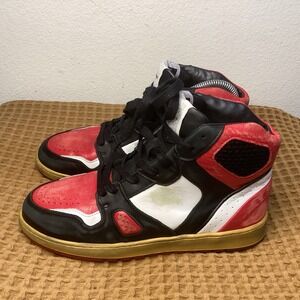 Ales Grey X Swarovski Crystals Battalion sneakers Womens US 8 EU 38 Red Black